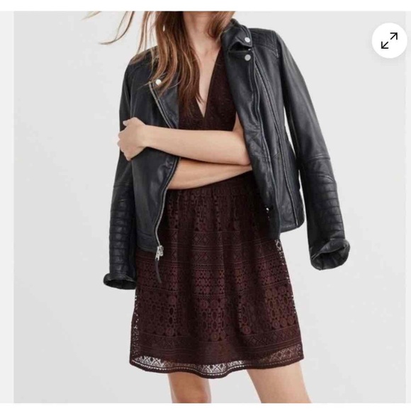 Abercrombie & Fitch Lace Crochet V-Neck Skater Dress Black Size 2 - Picture 16 of 16